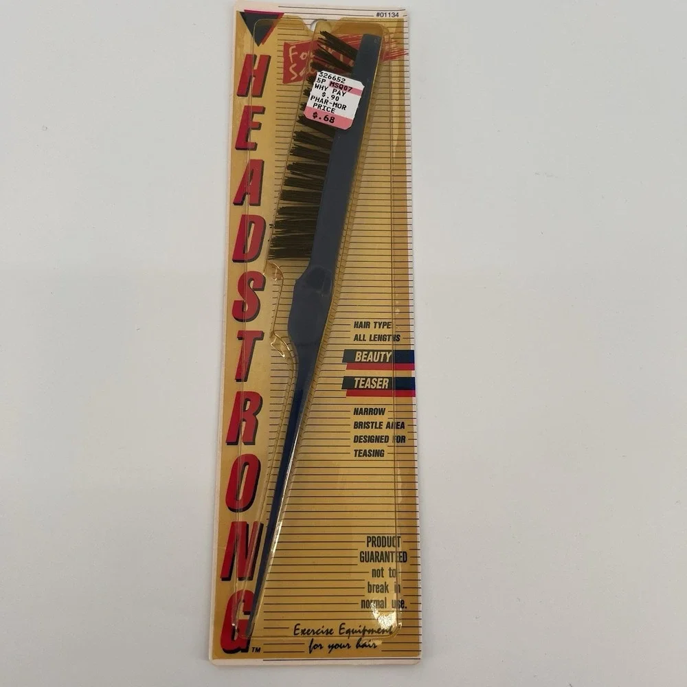 Vintage NEW NOS Headstrong Beauty Teaser Narrow Bristle‎ Brush (Blue)